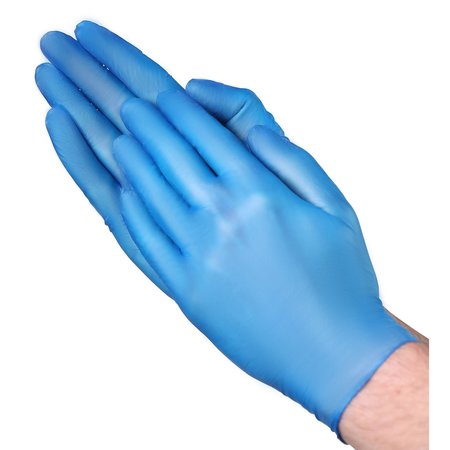 Vguard A23A2, Industrial Glove, 2.8 mil Palm, Vinyl, Powder-Free, Medium, 1000 PK, Blue A23A22